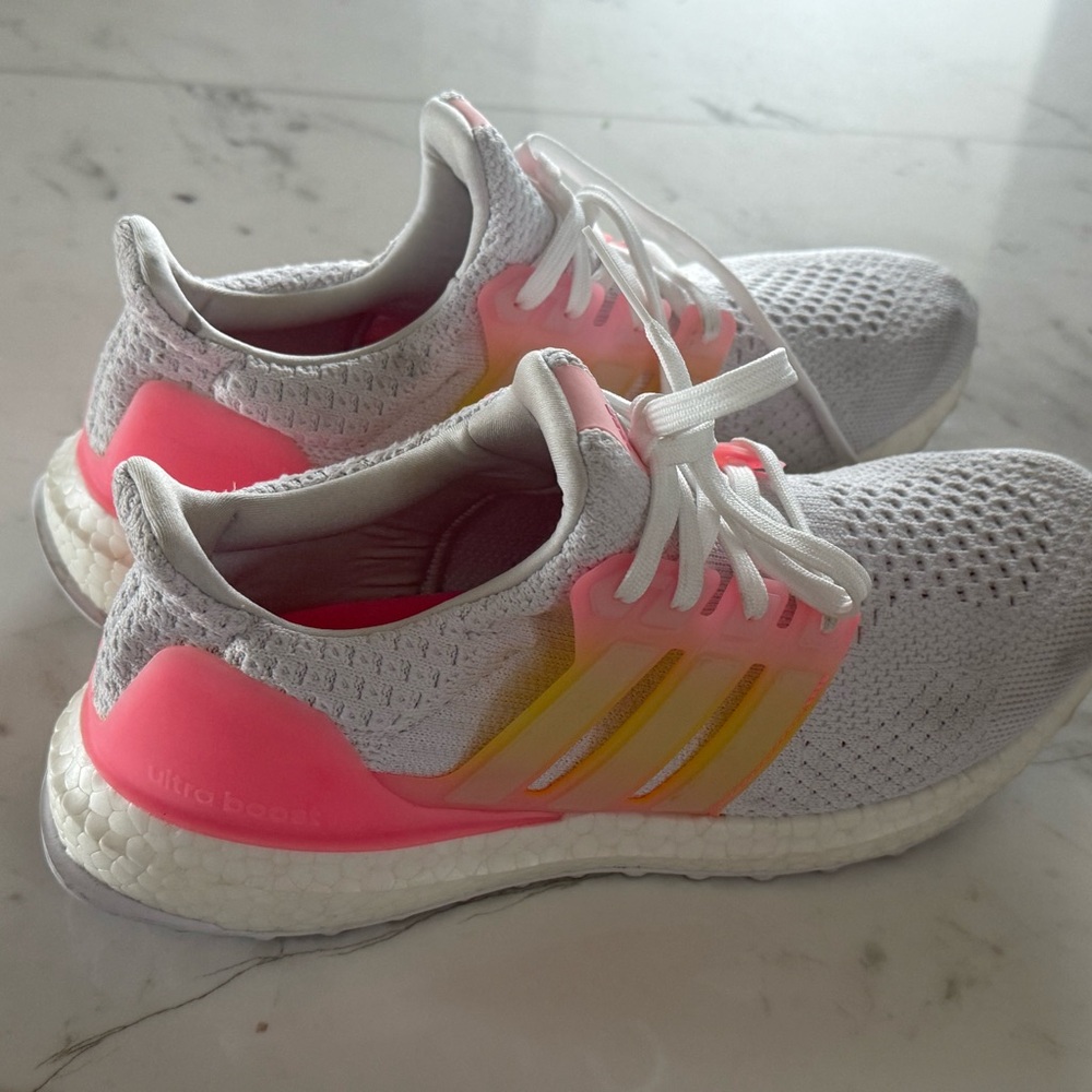 Adidas Women's Ultraboost Pink and Yellow Running Shoes
